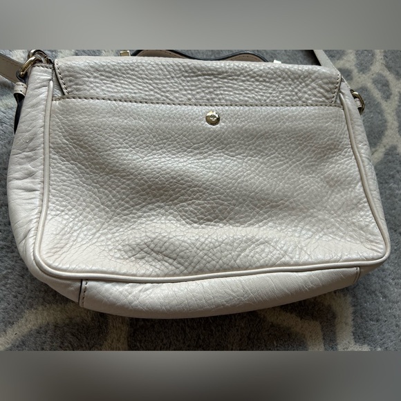 Kate Spade Lola Ave Lia Pebbled Leather Crossbody Messenger Purse Chalk White - Picture 7 of 15